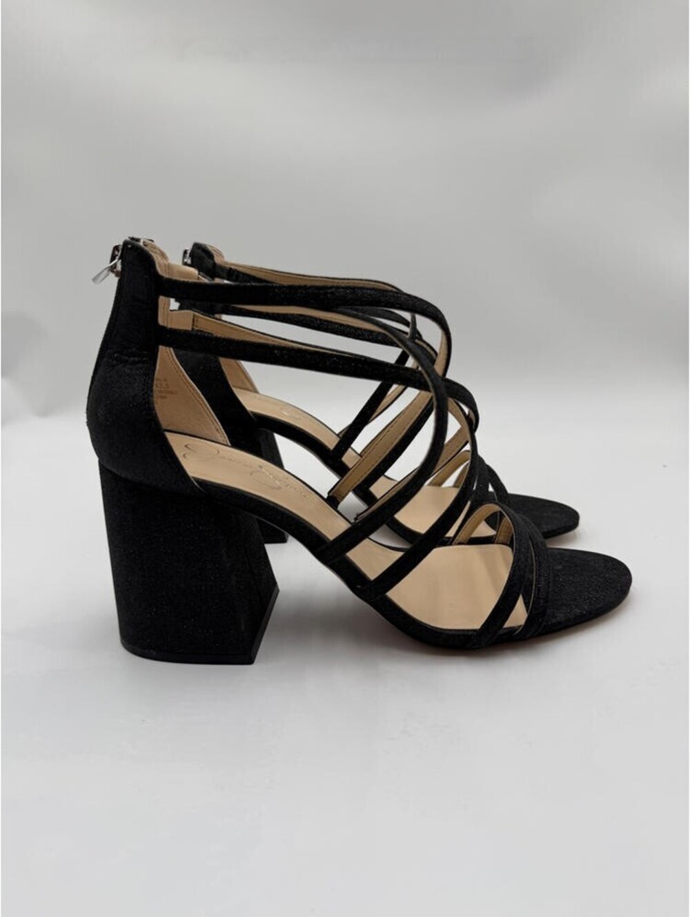 Women's Jessica Simpson Rasima Sandal Black Micro Flash Size 11W